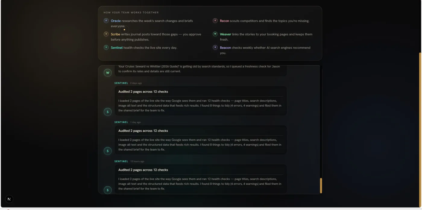 Live feed of agent activity