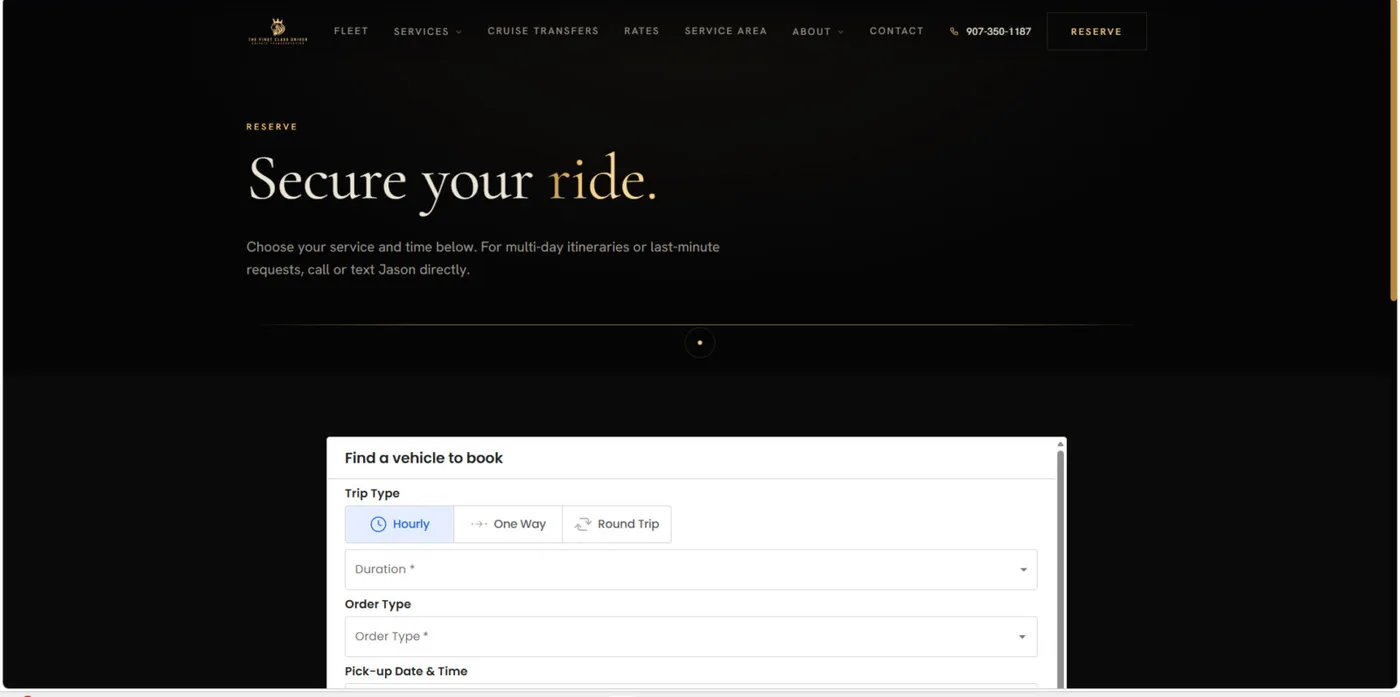 After: the rebuilt reservation page with live booking