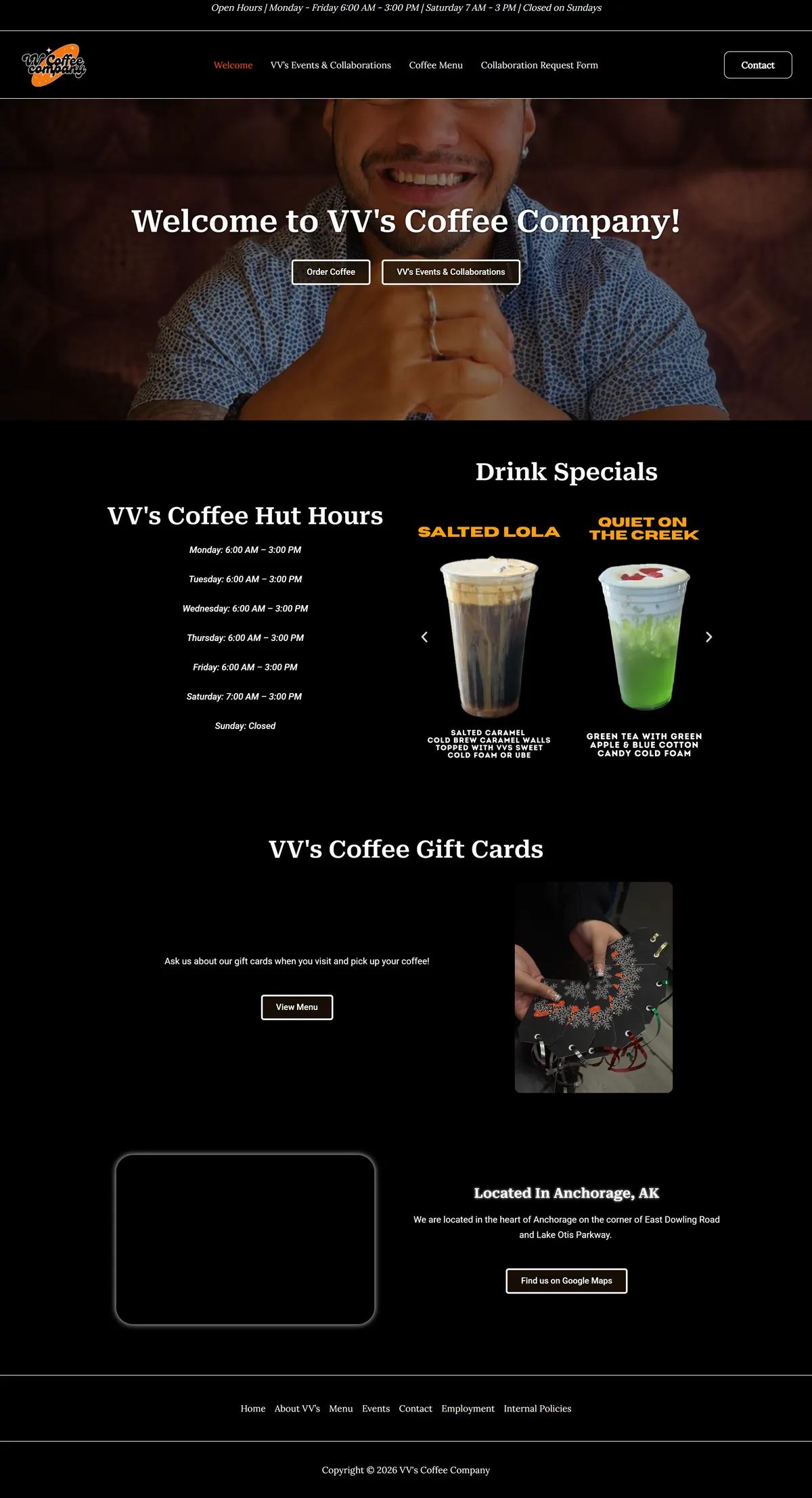 Before: the complete old homepage at full length